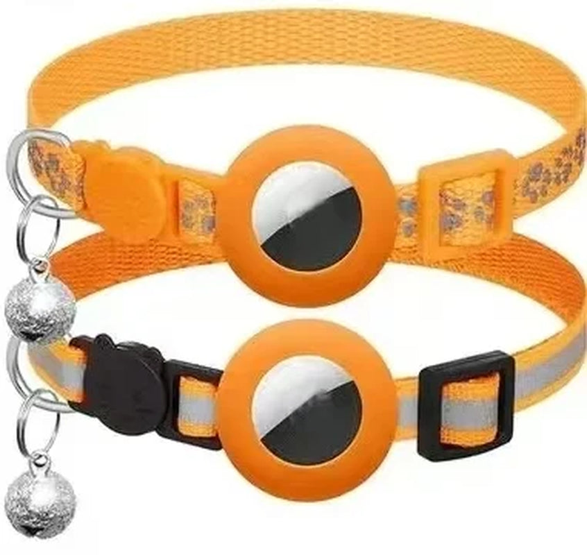Collier Pour Chat Compatible Avec Apple Airtag Avec Clochette, Boucle De Sécurité Réglable, Collier GPS Réfléchissant Pour Chatons Et Chiots De 7 À 12 Pouces