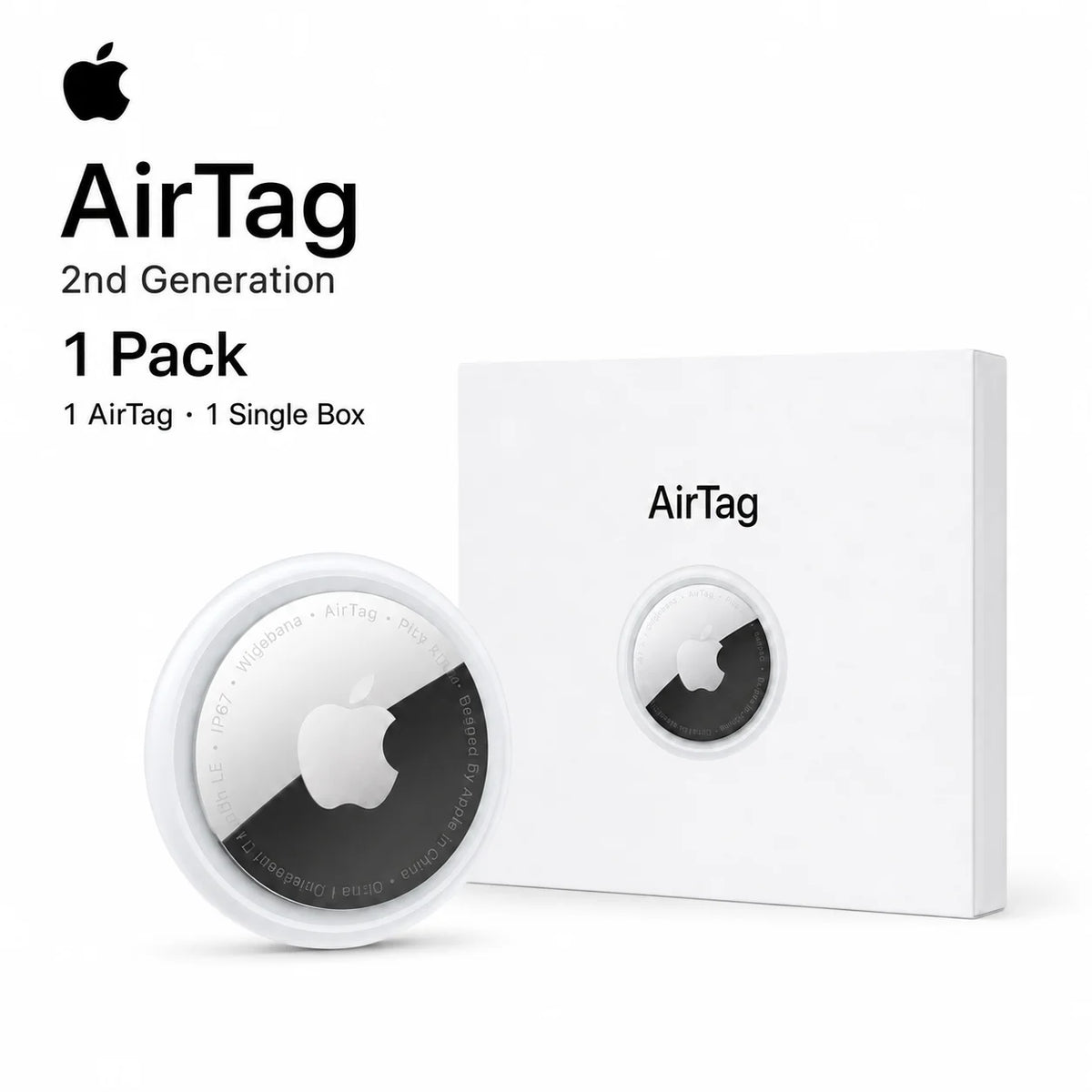 Apple Airtag 1Ère Génération, Traceur Intelligent Bluetooth, Localisateur Pour Clés, Sac À Dos, Bagages, Réseau Find My, Localisation Précise, Lot De 1, 2 Ou 4