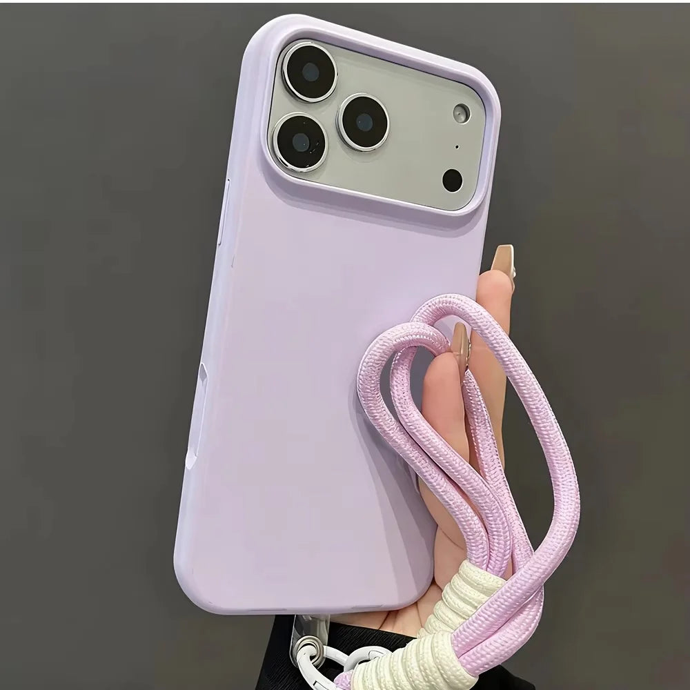 Coque De Téléphone En Silicone Liquide Tendance Pour Iphone 17 16 14 15 Pro Max 12 14 15 16 Pro Avec Dragonne Anti-Chute Et Protection Intégrale
