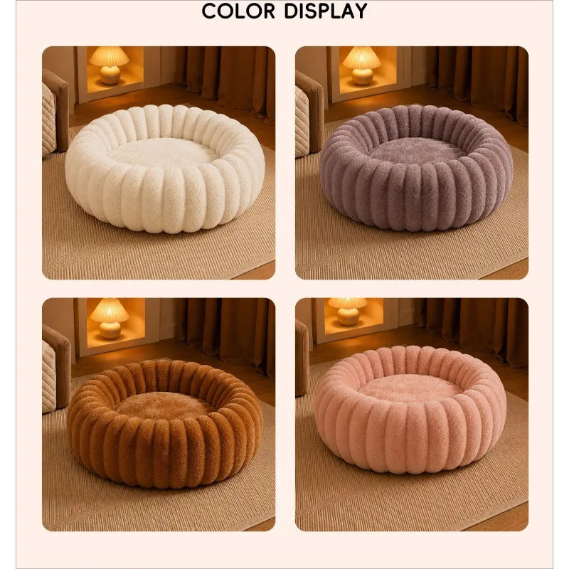 Nouveau Lit Pour Chat En Forme De Citrouille, Épais Et Chaud, Toutes Saisons, 2026, Doux Et Confortable, Lavable En Machine, Fournitures Pour Animaux De Compagnie.