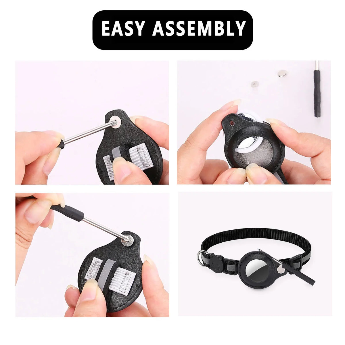 Collier De Support Airtag Pour Chat, Bandes Réfléchissantes Détachables, Collier De Chaton Réglable, Collier De Cloche De Chat Étanche, Étui Pour Étiquette D'Air Pour Animaux De Compagnie