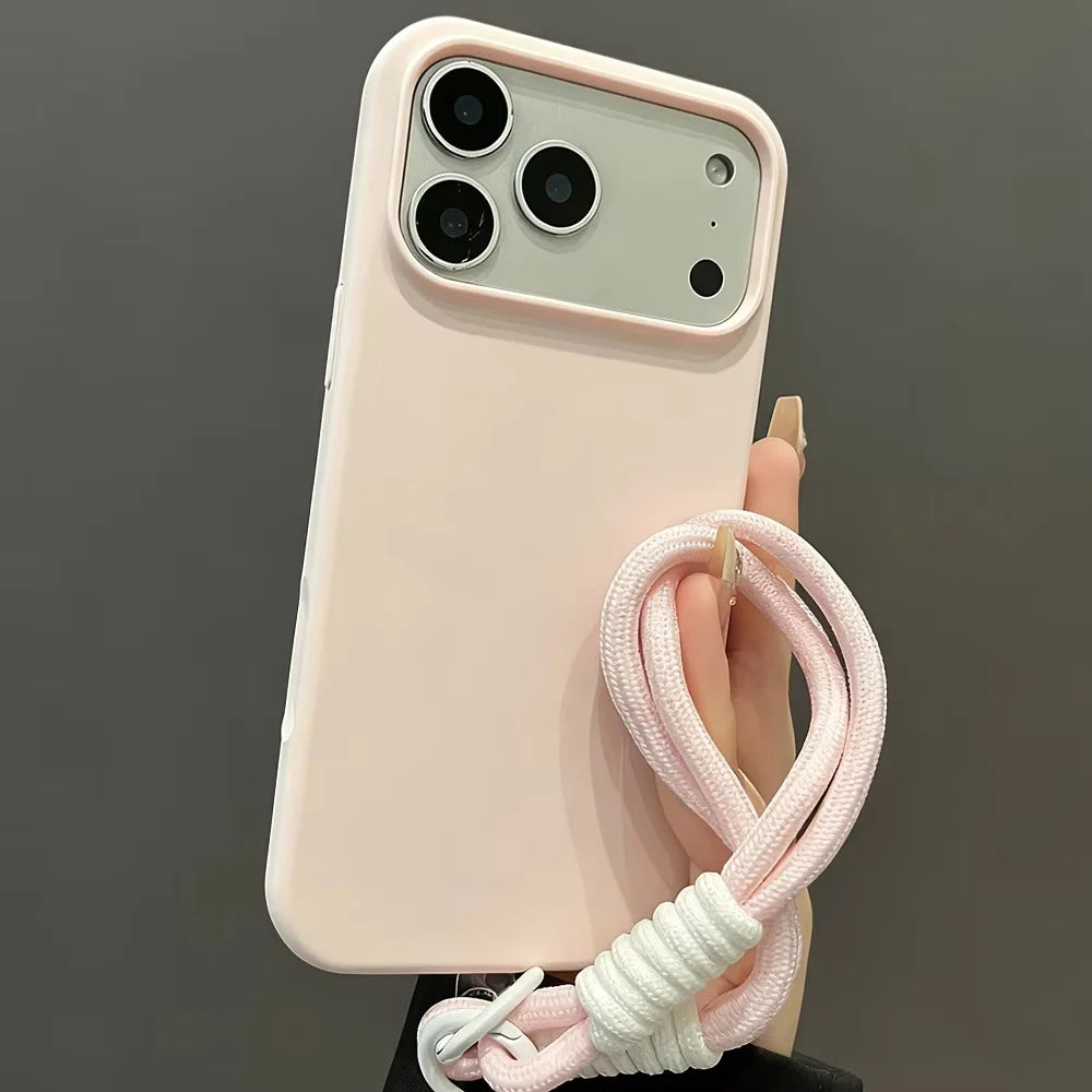 Coque De Téléphone En Silicone Liquide Tendance Pour Iphone 17 16 14 15 Pro Max 12 14 15 16 Pro Avec Dragonne Anti-Chute Et Protection Intégrale