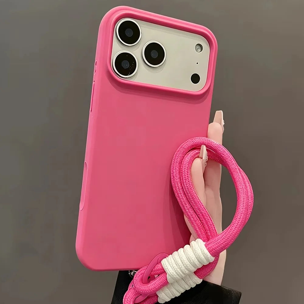 Coque De Téléphone En Silicone Liquide Tendance Pour Iphone 17 16 14 15 Pro Max 12 14 15 16 Pro Avec Dragonne Anti-Chute Et Protection Intégrale