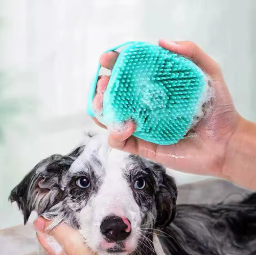 Brosse de Bain en Silicone pour Chats & Petits Chiens – Massage Doux & Nettoyage en Profondeur