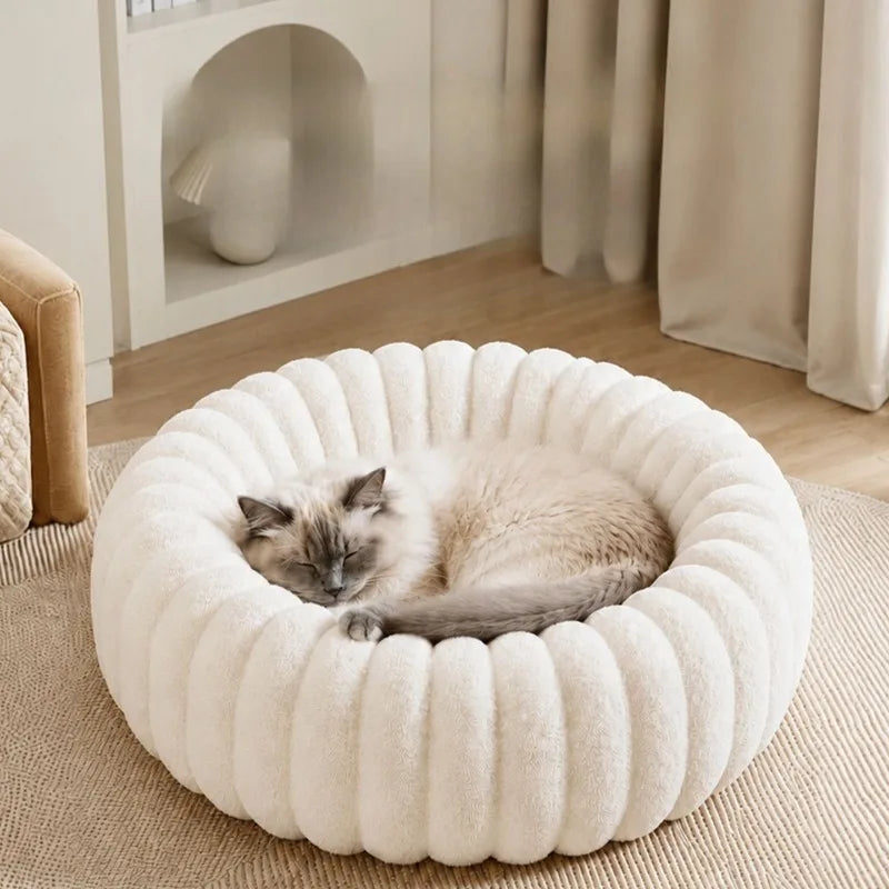 Nouveau Lit Pour Chat En Forme De Citrouille, Épais Et Chaud, Toutes Saisons, 2026, Doux Et Confortable, Lavable En Machine, Fournitures Pour Animaux De Compagnie.