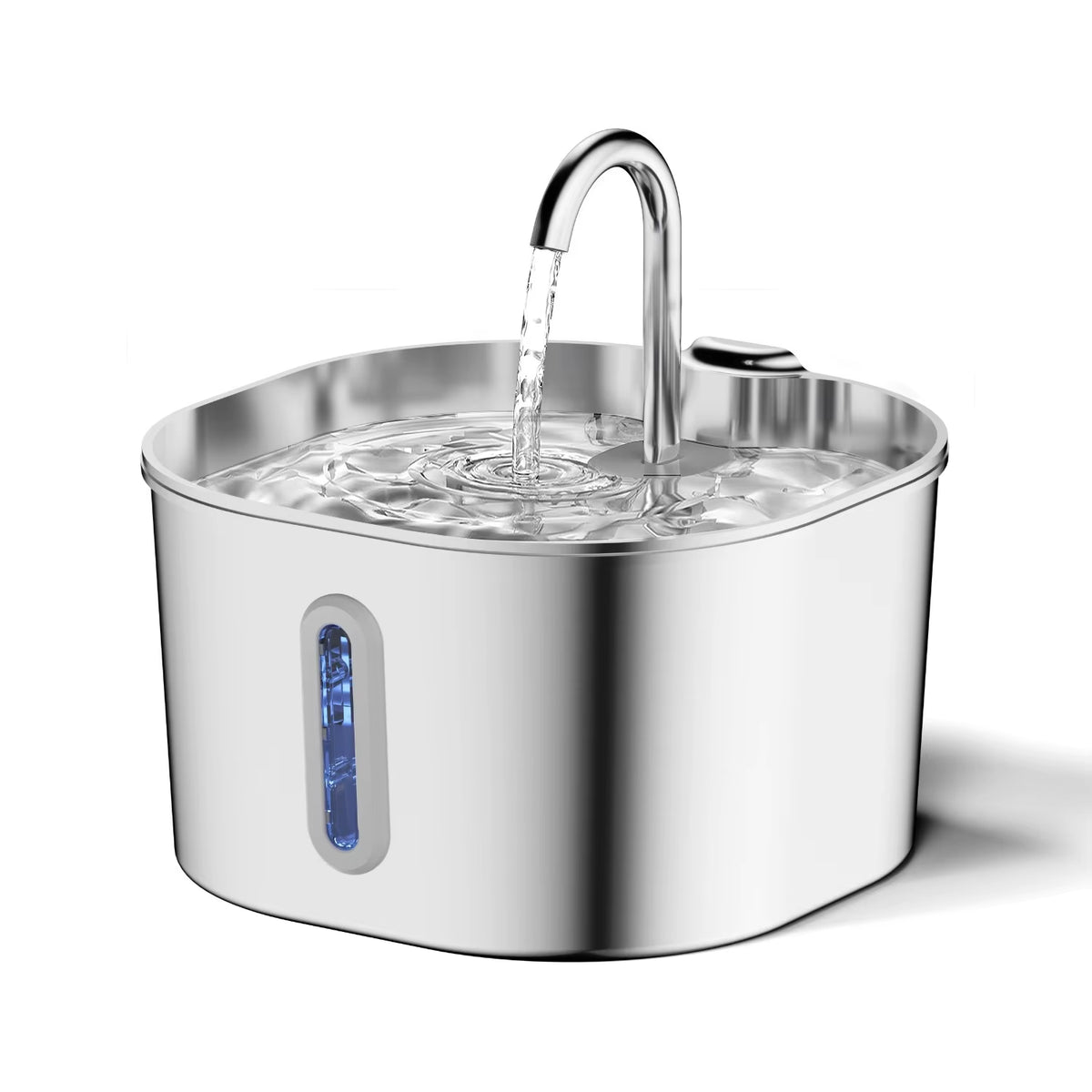 Fontaine À Eau Pour Chat En Acier Inoxydable, 2,2 L, Distributeur D'Eau Pour Animaux De Compagnie Avec Filtre, Abreuvoir Pour Chiens Et Chats, Pompe À Eau Ultra Silencieuse