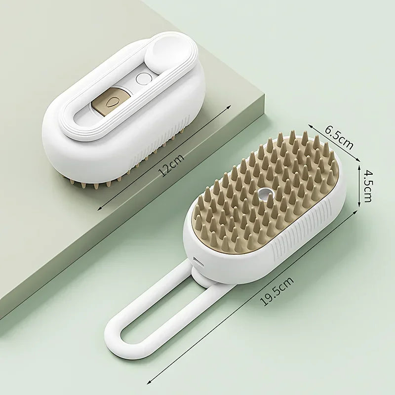 Brosse À Vapeur 3 En 1 Pour Chat, Dissolvant De Poils D'Animaux, Vaporisateur, Peigne De Toilettage Avec Spray De Massage, Outil De Nettoyage Durable Pour Chats