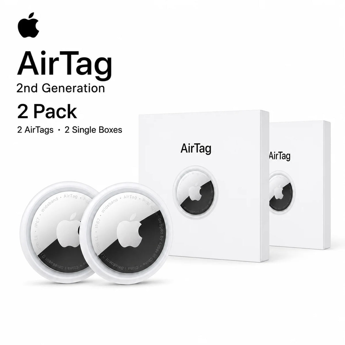 Apple Airtag 1Ère Génération, Traceur Intelligent Bluetooth, Localisateur Pour Clés, Sac À Dos, Bagages, Réseau Find My, Localisation Précise, Lot De 1, 2 Ou 4
