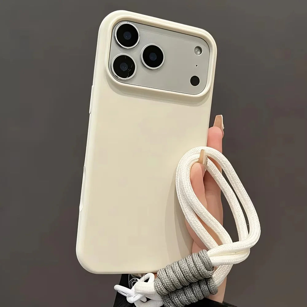Coque De Téléphone En Silicone Liquide Tendance Pour Iphone 17 16 14 15 Pro Max 12 14 15 16 Pro Avec Dragonne Anti-Chute Et Protection Intégrale